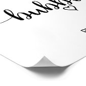 Poster Signe simple noir bulles de calligraphie (Coin)