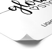 Poster Signe simple noir Calligraphie Glow (Coin)