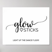 Poster Signe simple noir Calligraphie Glow (Devant)