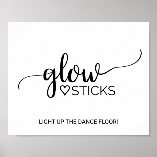 Poster Signe simple noir Calligraphie Glow (Devant)
