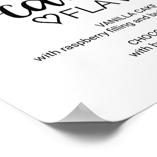 Poster Signe simple noir Calligraphie Mariage Saveurs de  (Coin)