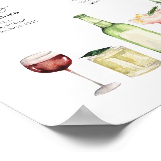 Poster SIGNE SIMPLE SIMPLE Signature Mariage Boissons (Coin)