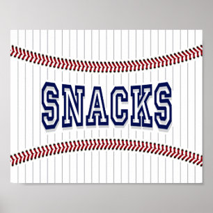 Poster Signe SNACK de la fête de baseball