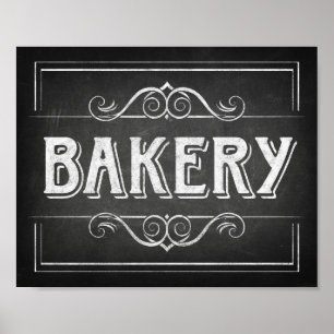Poster Signe style chalk BAKERY