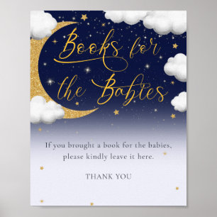 Poster Signe sur le Baby shower de la Lune pour bébés