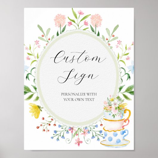 Poster Signe texte personnalisé du groupe de thé Fleur sa (Devant)