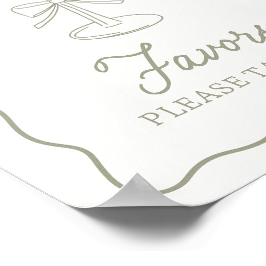 Poster Signe Tini One Martini Baby shower Faveurs (Coin)