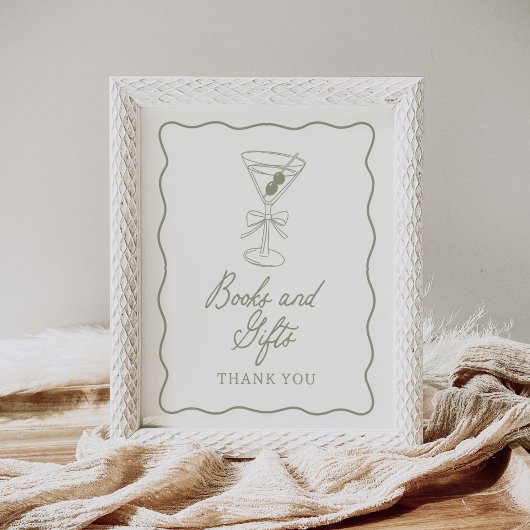 Poster SIGNE Tini One Martini Baby shower Livres et Cadea