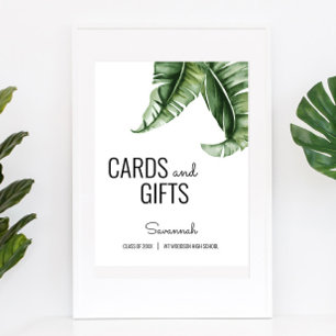 Poster Signe Tropical Feuille Graduation Cartes & Cadeaux