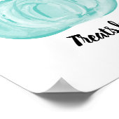 Poster SIGNE turquoise Halloween Citrouille Symbole aller (Coin)