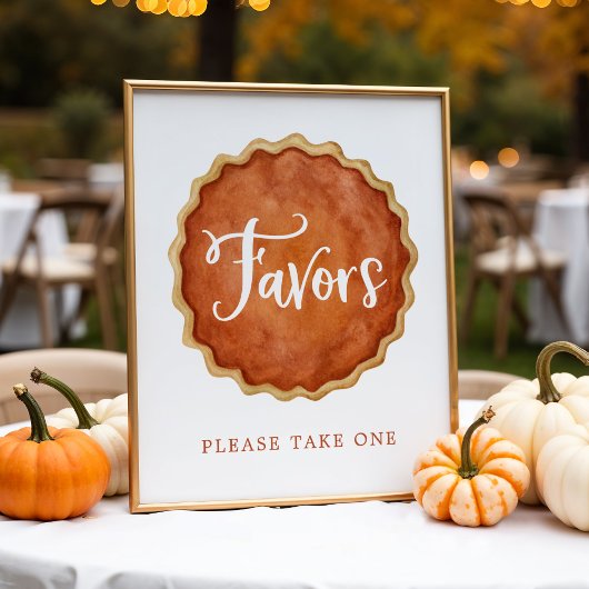 Poster Signe Un Petit Baby shower D'Automne À Tarte Cutie