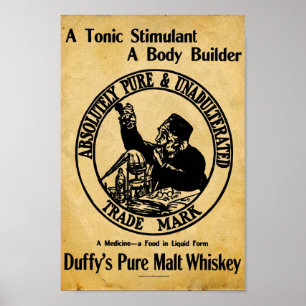 Poster Signe vintage de whiskey de malt de Duffys