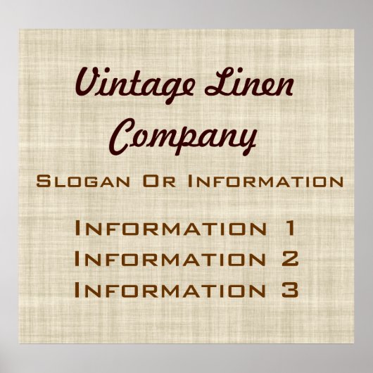 Poster SIGNE vintage Linge grand (Devant)