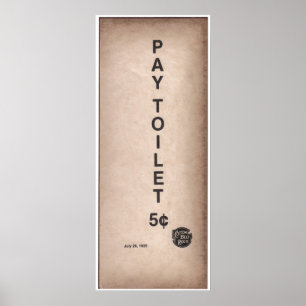 Poster Signe vintage - toilette 5¢ de salaire