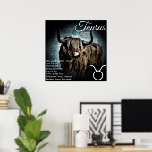 Poster SIGNE Zodiaque Bull Symbole Taurus Astrologie Post (Bureau à domicile)