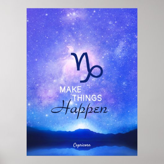 Poster SIGNE Zodiaque Capricorne Star Dreamy Sky Citation (Devant)