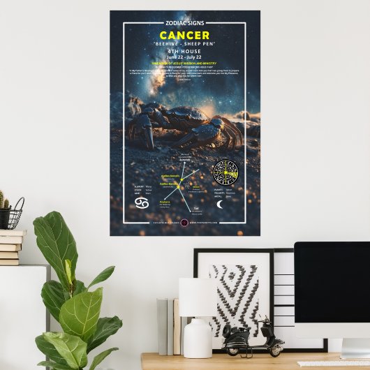 Poster Signe zodiaque du cancer (Bureau à domicile)