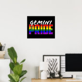 Poster SIGNE Zodiaque LGBT Gemini Pride (Bureau à domicile)