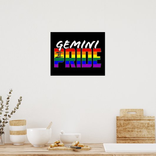 Poster SIGNE Zodiaque LGBT Gemini Pride (Cuisine)