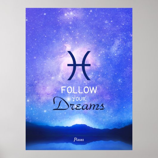 Poster SIGNE Zodiaque Pisces Dreamstar Sky Citation Poste (Devant)