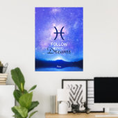 Poster SIGNE Zodiaque Pisces Dreamstar Sky Citation Poste (Bureau à domicile)