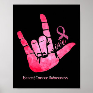 Poster Signer Amour Cancer du sein Sensibilisation au rub