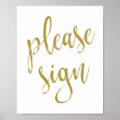 Poster Signer Gold Parties scintillant Mariage 8x10 Signe (Devant)