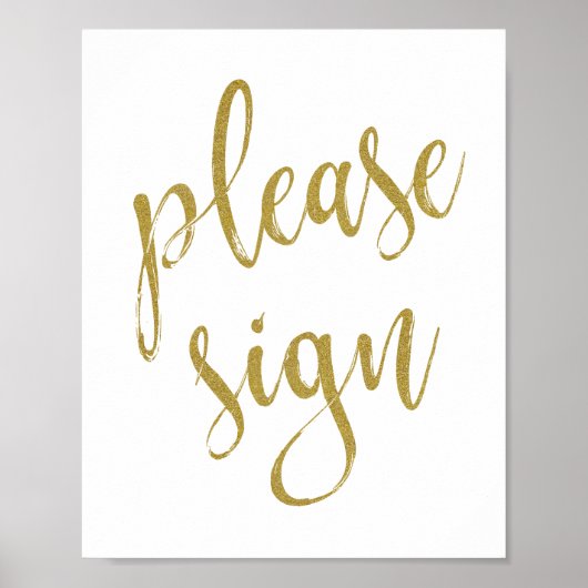 Poster Signer Gold Parties scintillant Mariage 8x10 Signe (Devant)