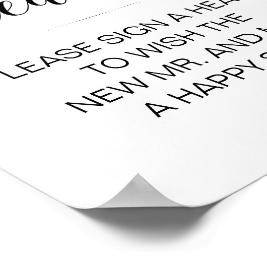 Poster Signer Heart Drop Mariage Guest Book Signer (Coin)