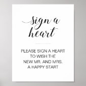 Poster Signer Heart Drop Mariage Guest Book Signer (Devant)
