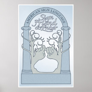 Poster Signer l'ami et l'entrée (ASL)