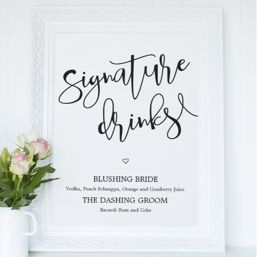 Poster Signer Mariage des boissons signées