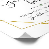 Poster Signer notre livre d'hôtes wedding shower vert or (Coin)