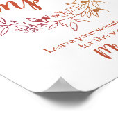 Poster Signer Notre Mariage Citrouille Fiançailles Guides (Coin)