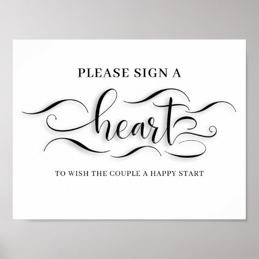 Poster Signer Un Mariage Coeur Signer (Devant)