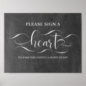 Poster Signer Un Mariage Coeur Signer (Devant)