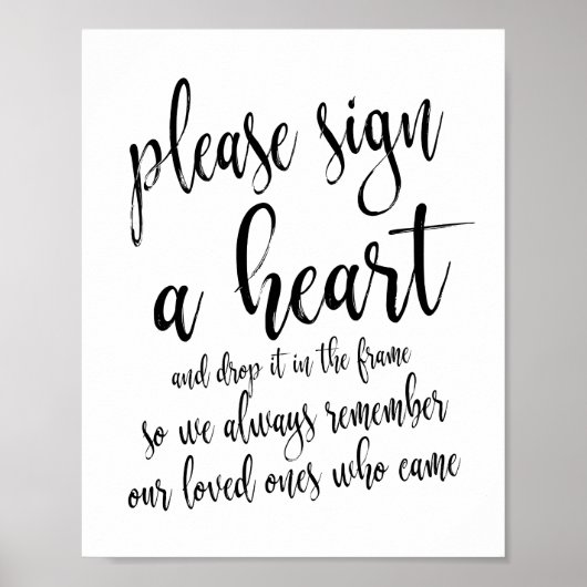 Poster Signer Un Mariage Rustique Coeur 8x10 Signer (Devant)