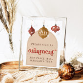 Poster Signer un ornement rétro Bauble nuptiale de Noël