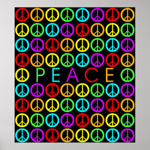Poster Signes colorés de la PAIX w/peace