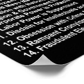 Poster Signes D'Avertissement Du Fascisme Anti-Trump Rési (Coin)