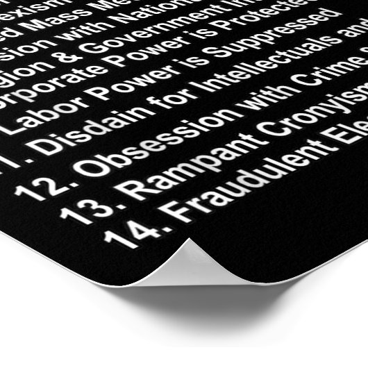 Poster Signes D'Avertissement Du Fascisme Anti-Trump Rési (Coin)