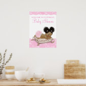 Poster Signes de Baby shower de filles afro-américaines (Cuisine)