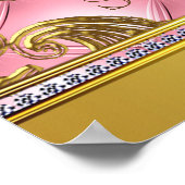 Poster Signes de Baby shower de princesse d'or rose (Coin)