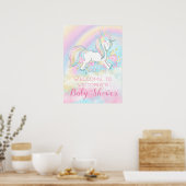 Poster Signes de Baby shower Unicorne arc-en-ciel (Cuisine)