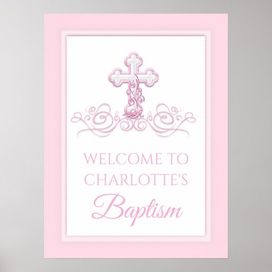 Poster Signes de baptême de fille, de baptême, de premièr (Devant)