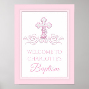 Poster Signes de baptême de fille, de christening et de p