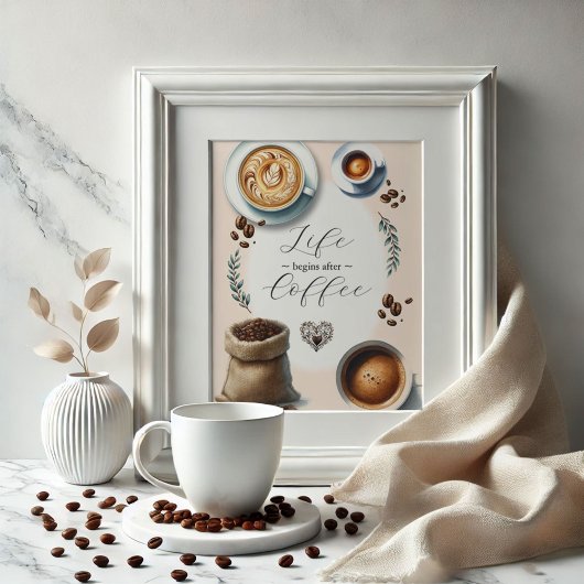 Poster Signes de barre de café