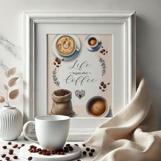Poster Signes de barre de café