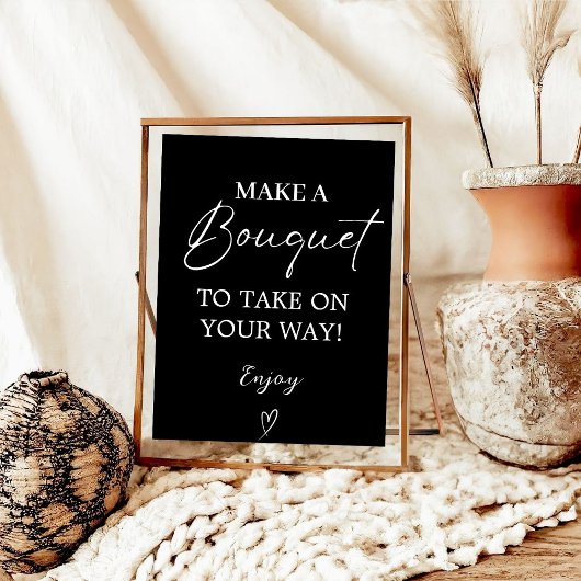 Poster Signes de barre de fleurs de script moderne, panne