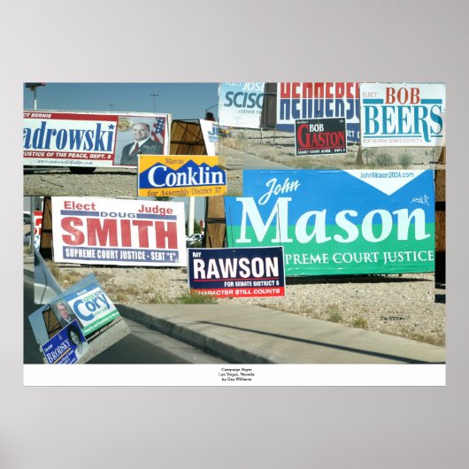 Poster Signes de campagne, Las Vegas (Devant)